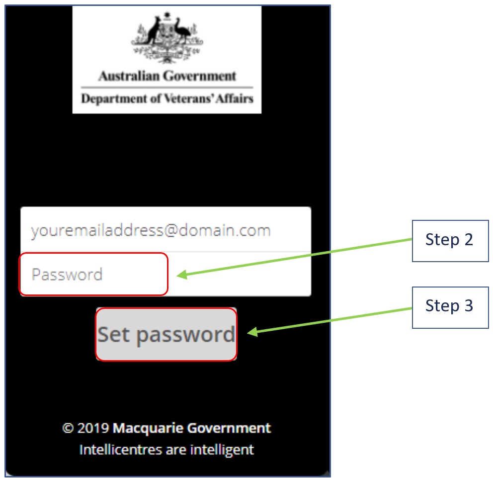 Screenshot of SIGBOX sign up screen indicating the set password option