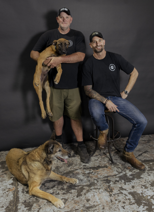 Ryan Wilson (right) and Jason Kelly with Keni