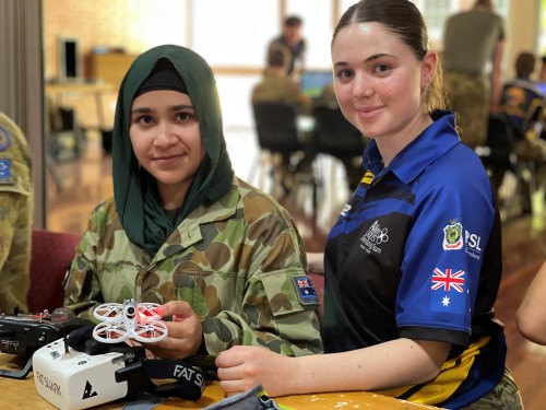 Cadet Fatima Naseer (left) and Cadet Under Officer Olivia Ambrosini