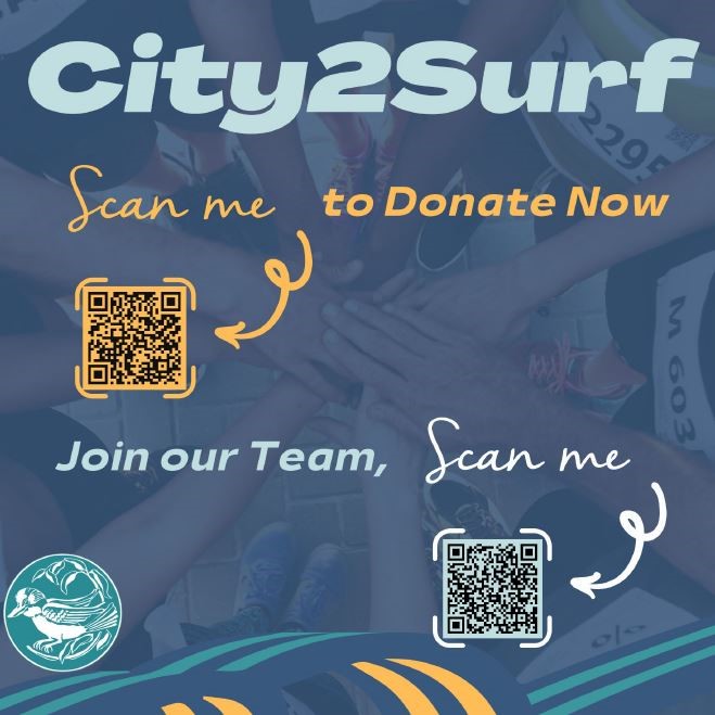 City2Surf logo with QR code