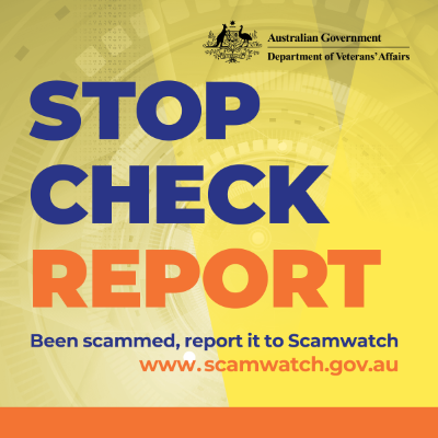 Stop Check Report. Been scammed, report it to Scamwatch.