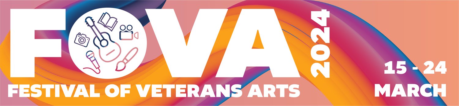 Banner artwork saying Festival of Veterans Arts