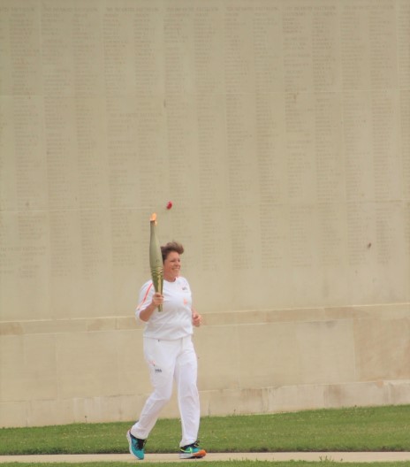 Local sportswoman Floraine Bormans carried the Olympic flame