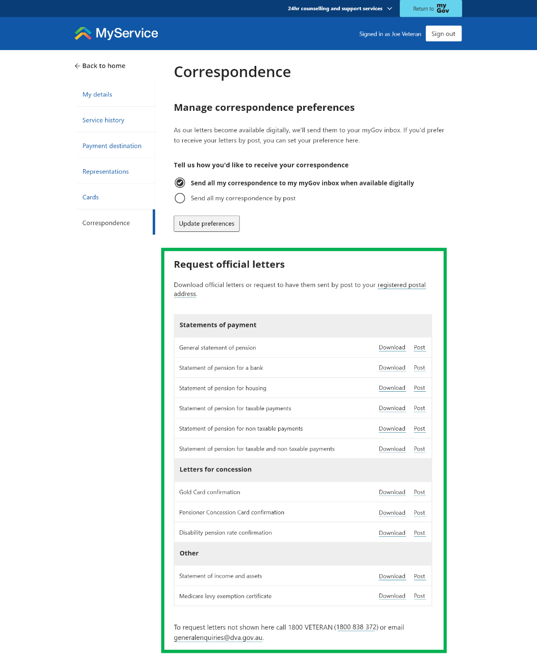 Step 2 – Select ‘Download’ or ‘Post’ screenshot