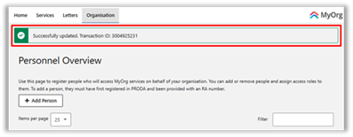 screenshot of Personal Overview screen