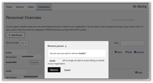 Screenshot showing how to select ‘Remove’ option