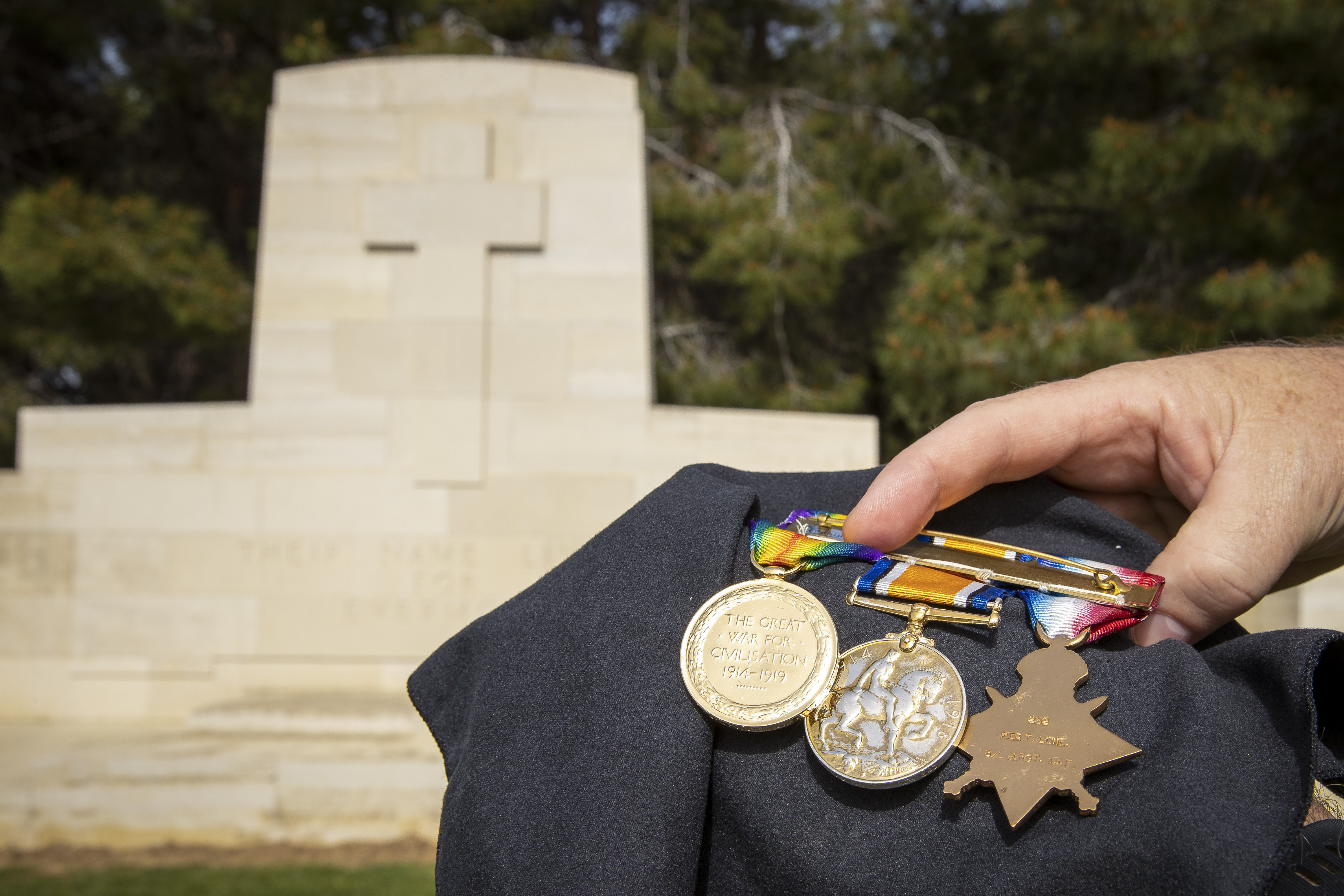 Medals of an Australian Army soldier who served with the 8th Light Horse Regiment, returned to Gallipoli for Anzac Day 2022 