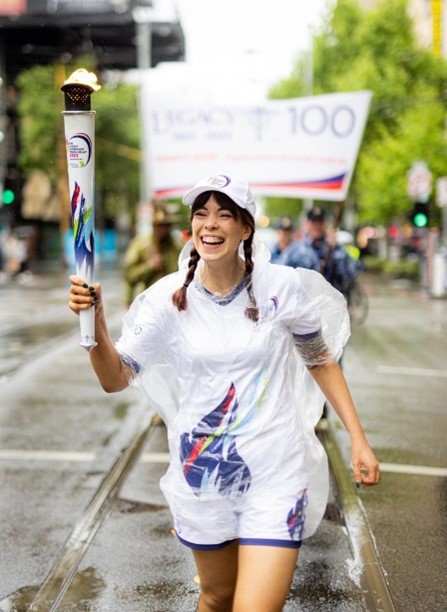 Ms Annabelle Wilson at the Legacy Torch Relay