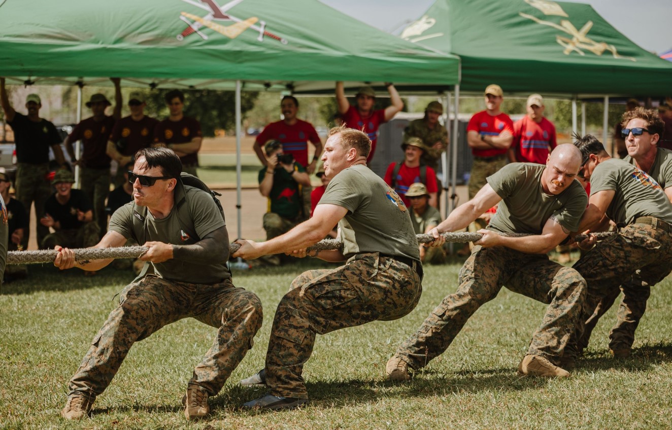 Veteran Games tug of war 