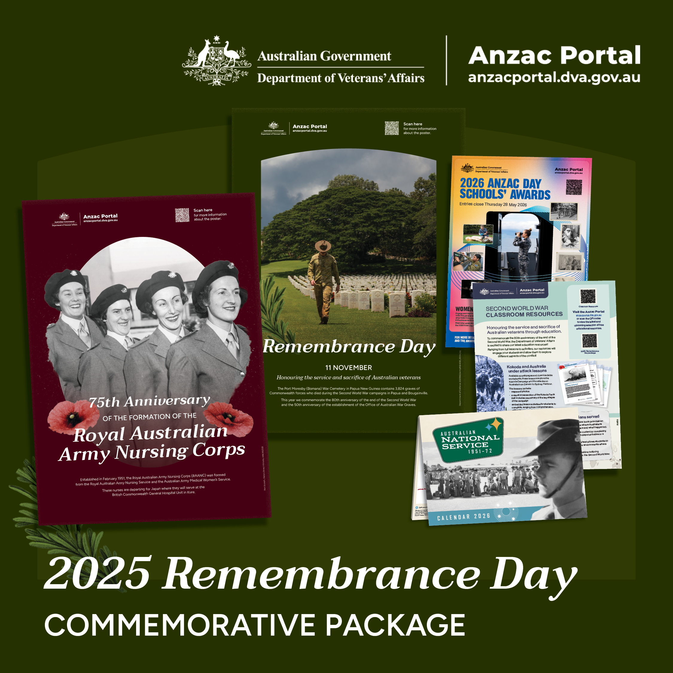 An image of the DVA Commemorative pack resources