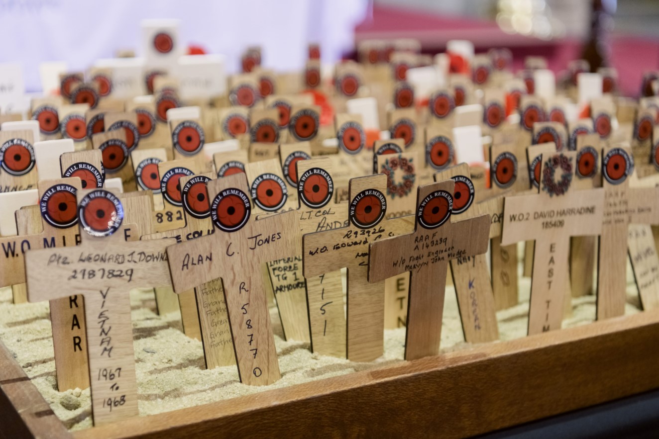 The inaugural Field of Remembrance service at St John’s Cathedral, Brisbane
