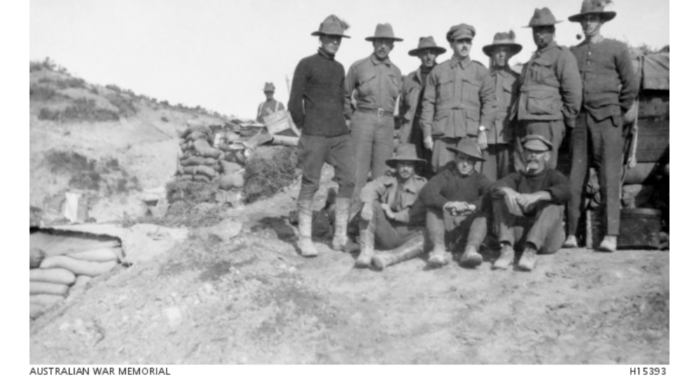 Gallipoli, Turkey. 1915. A group of members of the 1st Light Horse Brigade Train, AIF. These men were the last of their unit to leave Gallipoli at the evacuation.