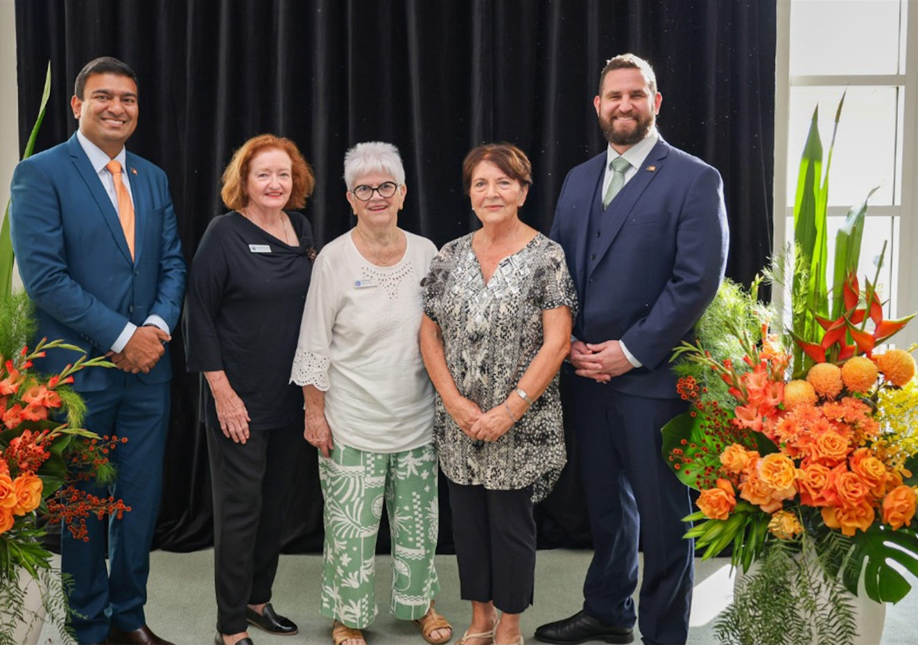 NT Minister for Veterans Jinson Charls MLA Bonnis Poulter, Jenny Gregory, Christine Nekrasov, and Clinton Howe MLA