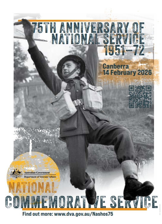 75th anniversary of National Service 1951-72 poster 