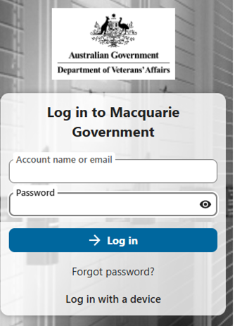 image of account name and password dialogue box