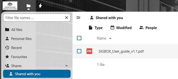 image of shared files with you dialogue box