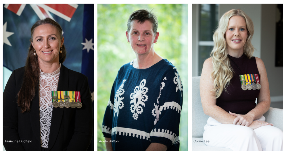 2026 Anzac Day veteran volunteers, Francine Dudfield, Adele Britton, Corrie Lee