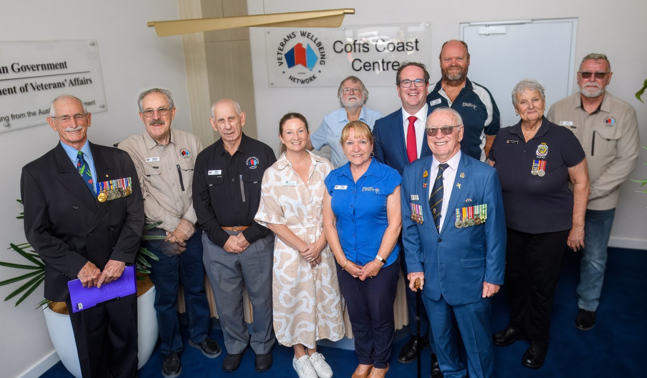 Minister Matt Keogh opened the Coffs Coast Veterans’ and Families’ Wellbeing Centre on 29 January in the company of 10 advocates from 6 different ex-service organisations.