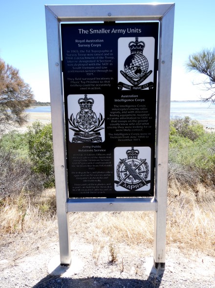 One of the 29 signs along the Vietnam War Memorial Walk in SA's Yorke Peninsula