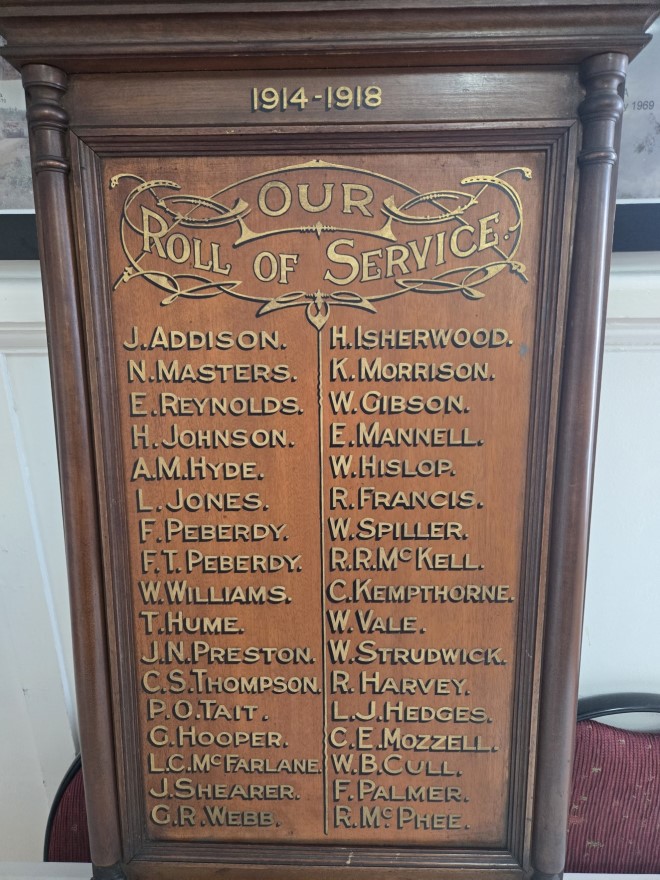 First World War Honour Board 