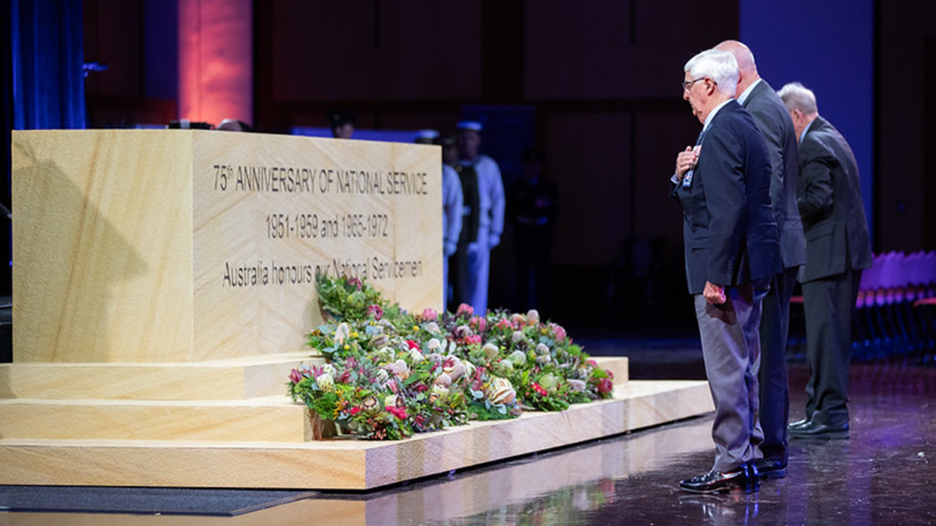 National Commemorative Service honoured the more than 280,000 Australian men who were called up for National Service in the 1951–1959 and 1965–1972 schemes.