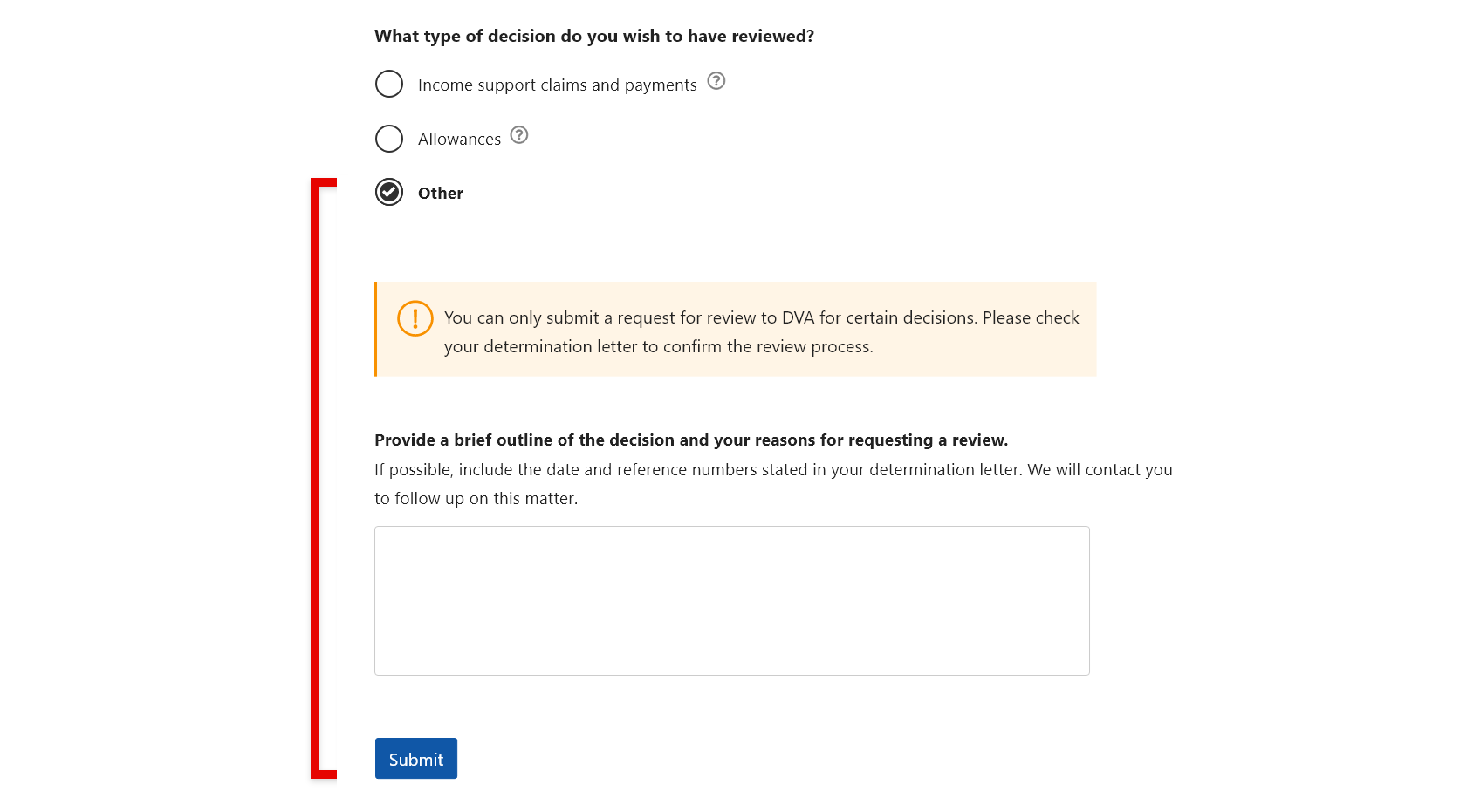 Step - 3 - Select a decision - 4 - Type of decision