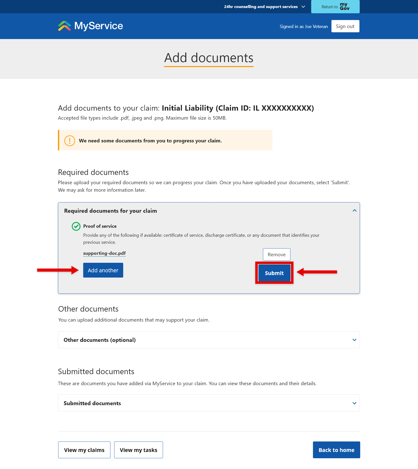 Step - 4 - Add documents