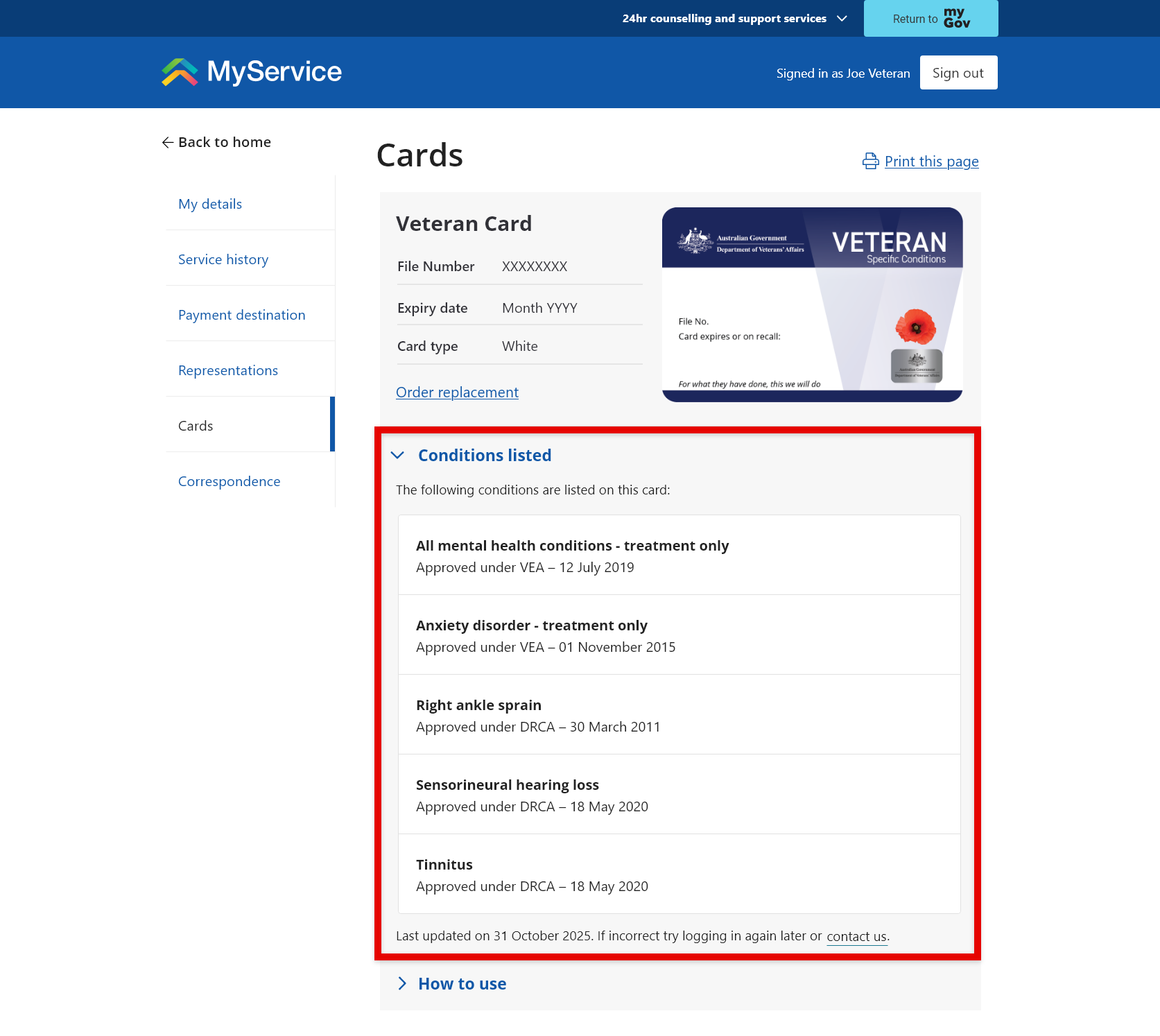 Step - 3 - Review your conditions - cards