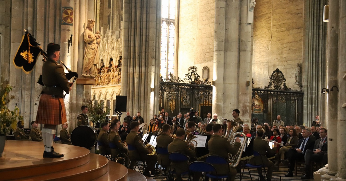 The Australian Army Band performing at Amiens’ Notre-Dame Cathedral