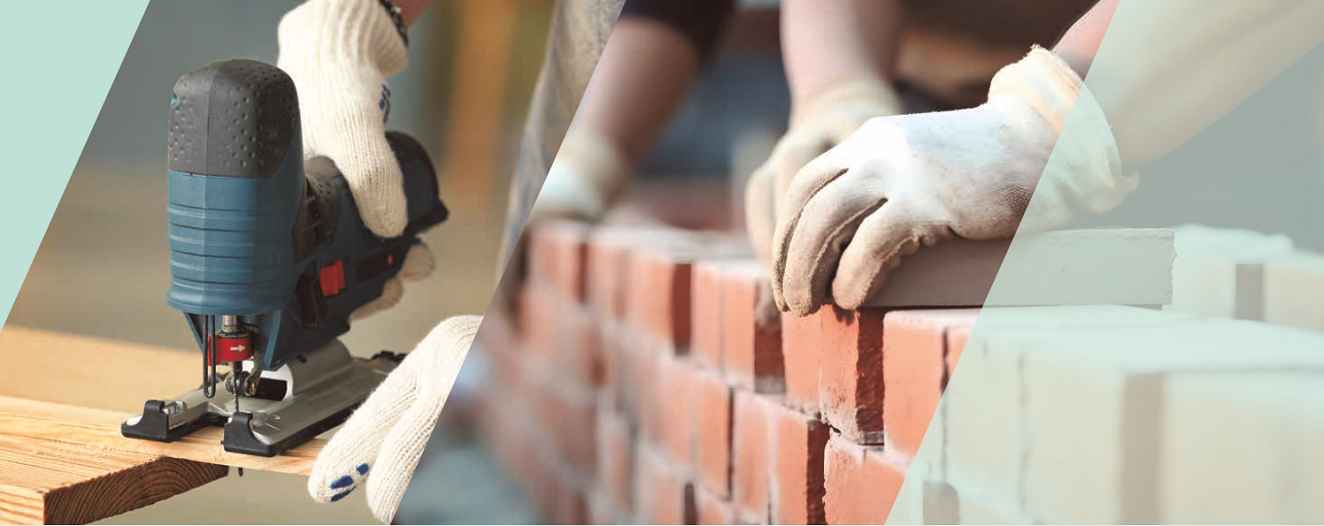 Building construction photo montage 