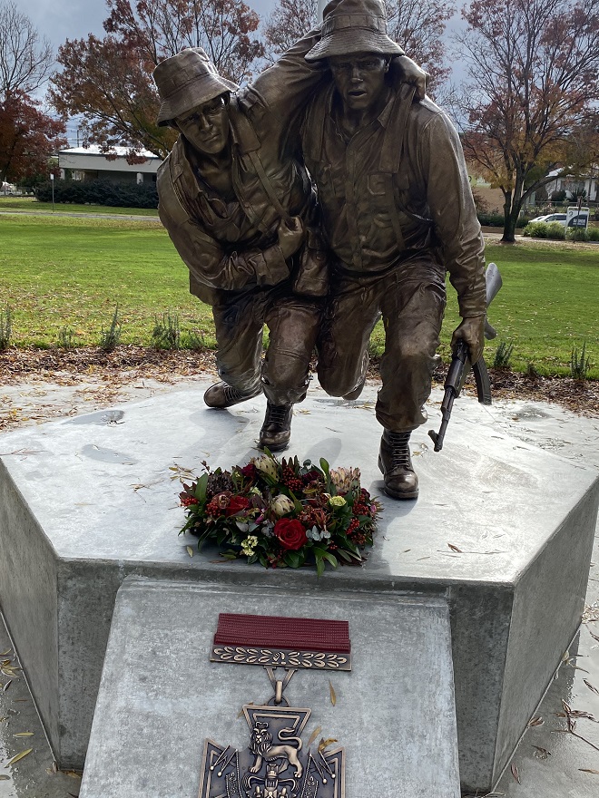 The new memorial in Gundagai dedicated to the Battle of Coral-Balmoral 