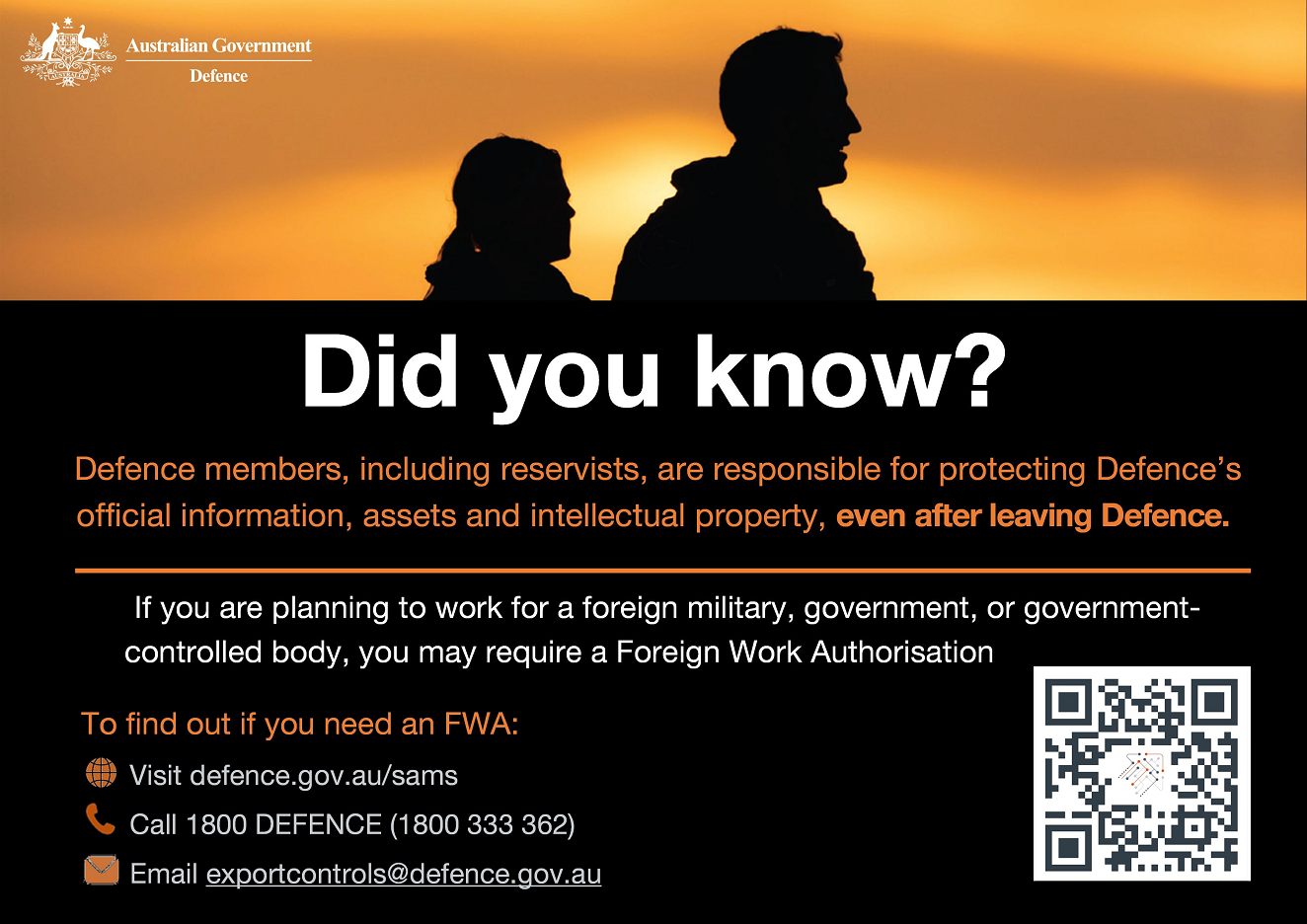 Department of Defence Safeguarding Australia’s Military Secrets advertisementt
