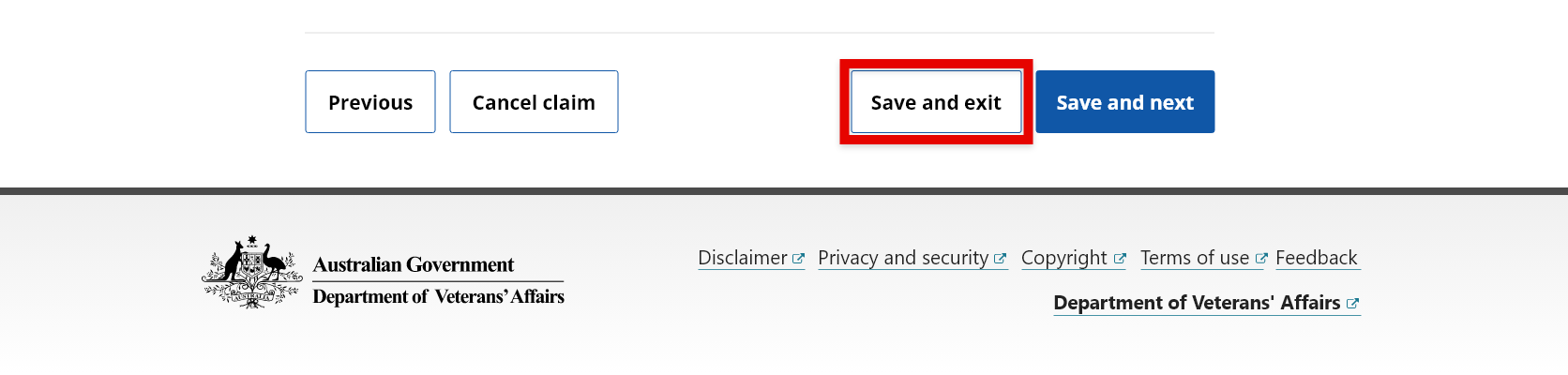 Screenshot of MyService displaying example screens to apply for Veteran Payment step two part two