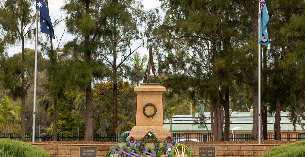 Wreaths laid during the Commemorative Service held at the Salisbury War Memorial, Salisbury, SA.