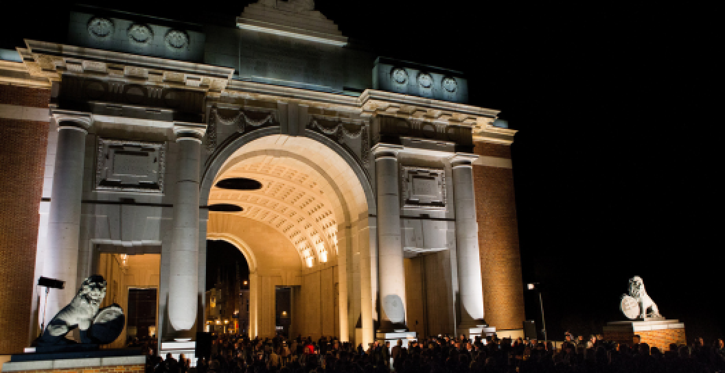 A photo of the Last Post ceremony at Menin Gate, Belgium