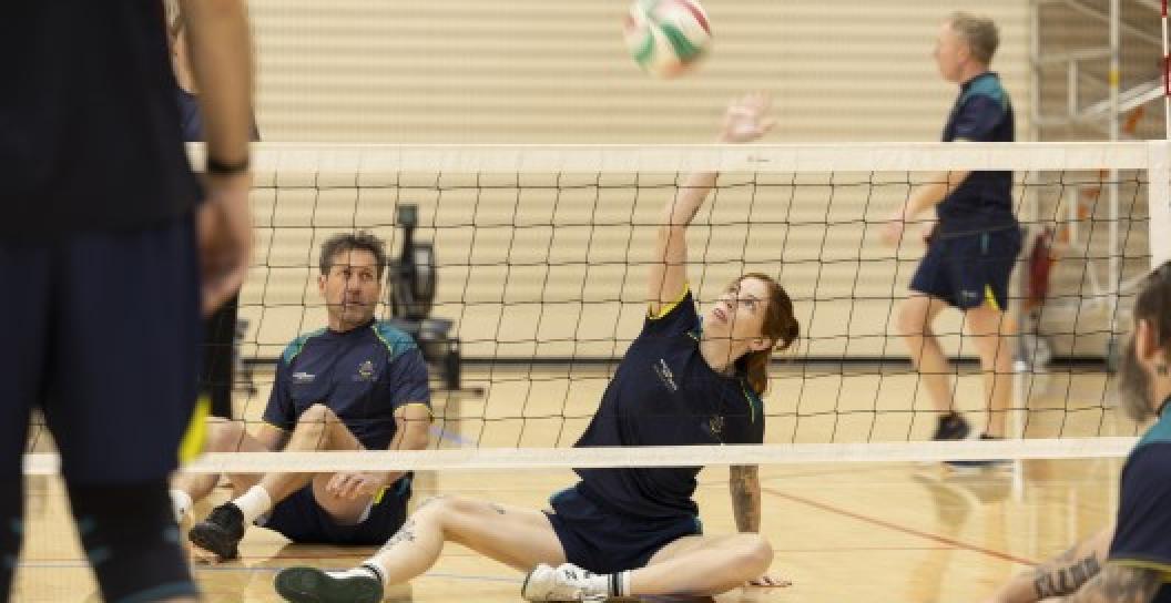 Invictus Games 2025 Team Australia seated volleyball practise session. (Image by Defence)