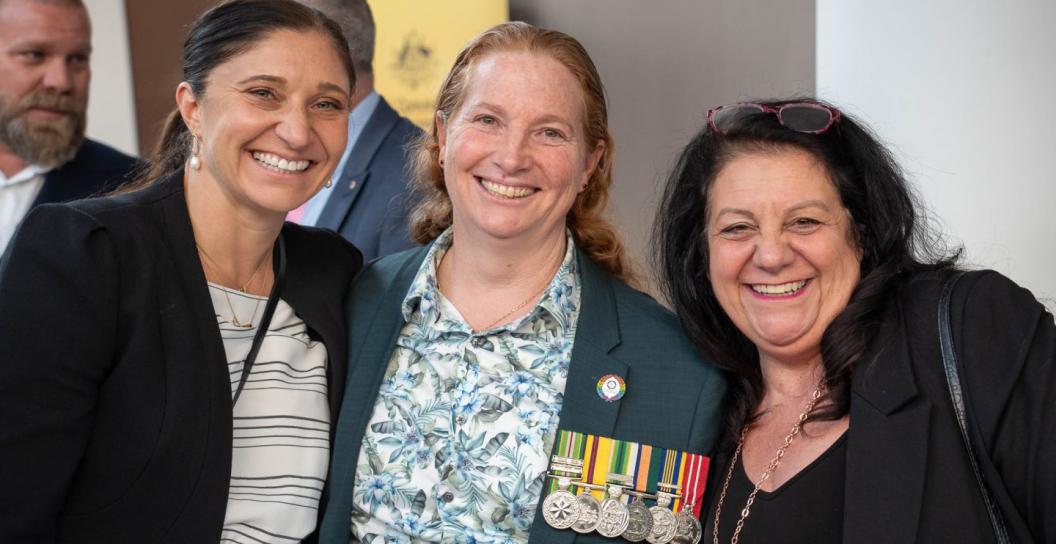 Gwen Cherne at the launch of the Royal Commissions Final Report with Rachael Cosgrove (middle) and Lidia Hall