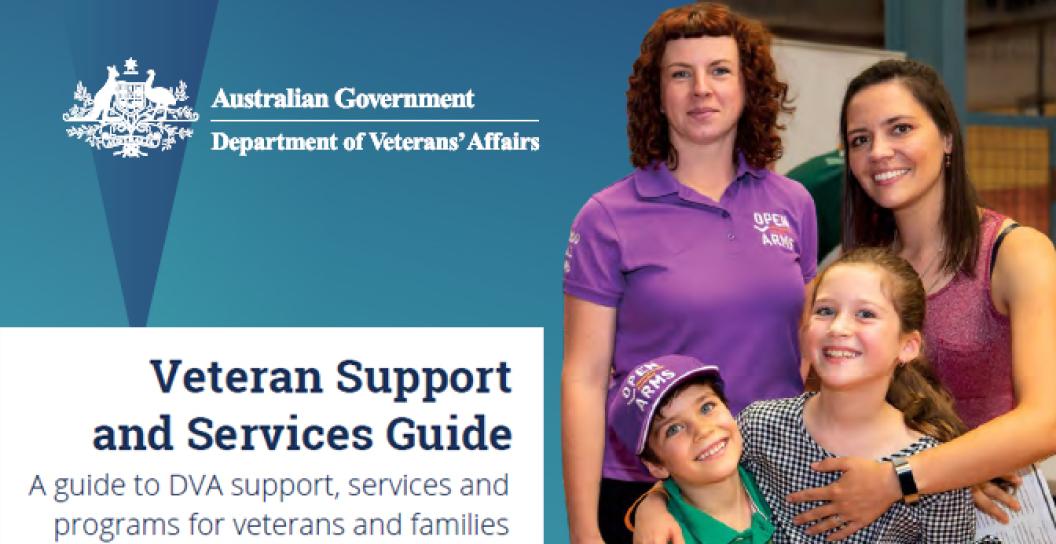 Veterans' support and services guide. A guide to DVA support, services, and programs for veterans and families.