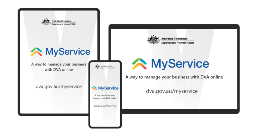 Yellow and green upwards pointing MyService logo