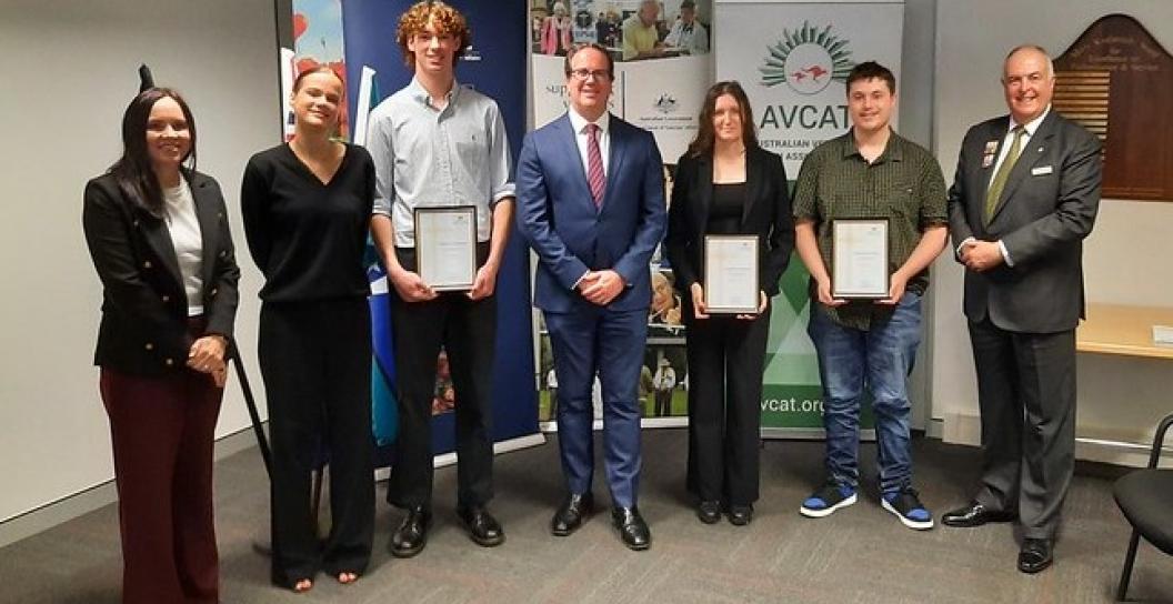 Long Tan Bursary recipients with DVA Minister in Western Australia 
