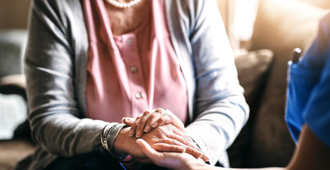 Holding hands to provide comfort