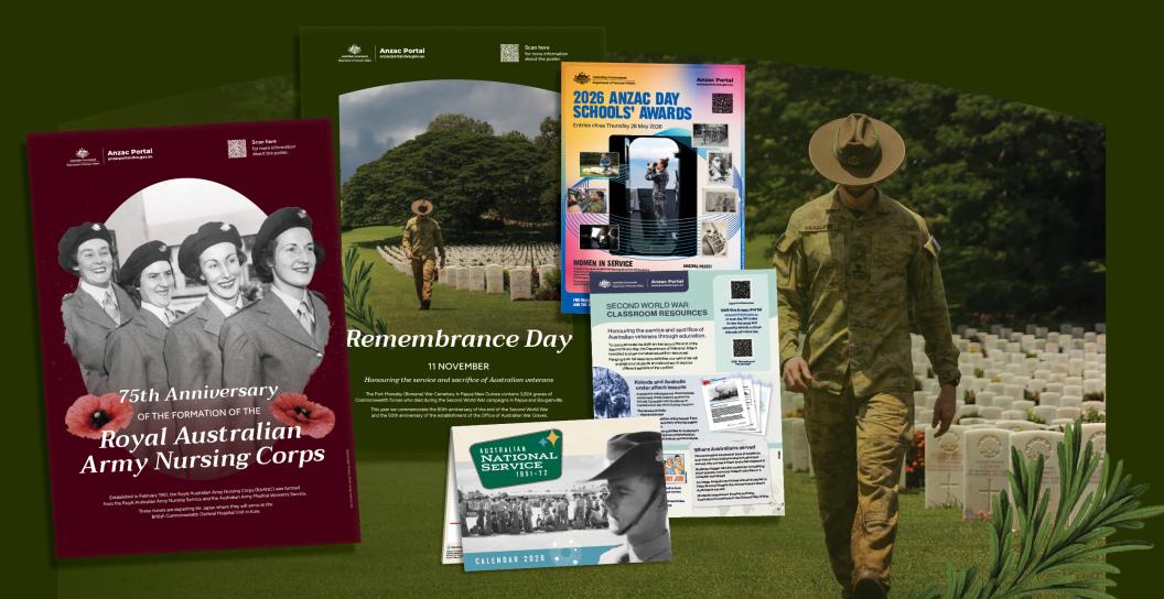 An image of the DVA Commemorative pack resources