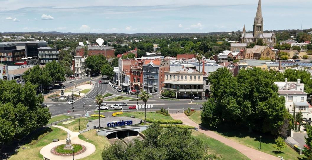 Aerial view of Bendigo courtesy of Visit Victoria website