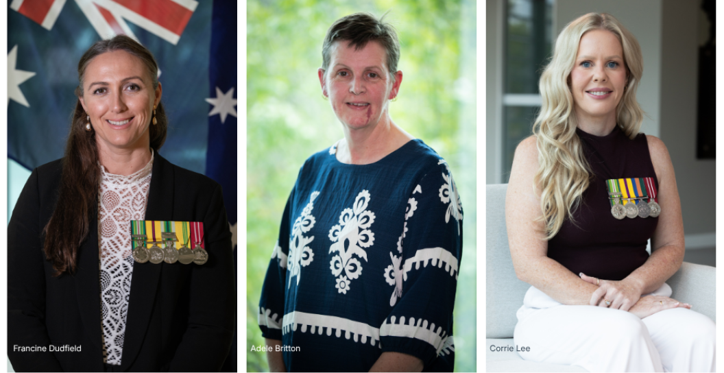 2026 Anzac Day veteran volunteers, Francine Dudfield, Adele Britton, Corrie Lee
