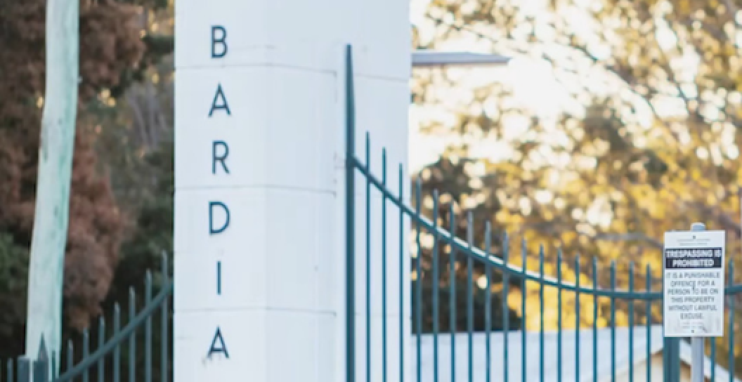 A photo of the front gate of Bardia Barracks
