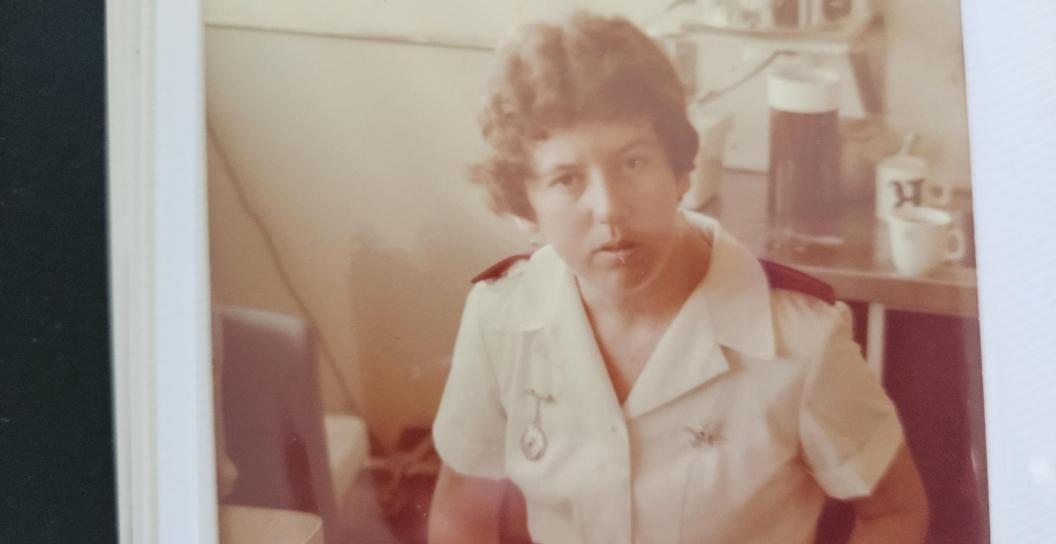Colleen in the Medical Centre staff room at the Army Aviation Base Oakey