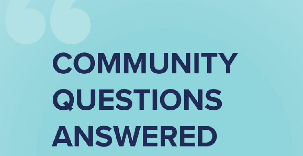 Text reads 'Community questions answered'