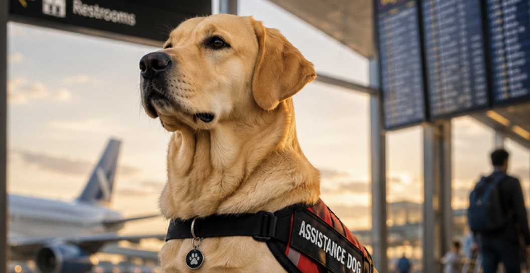 Assistance dog at airport