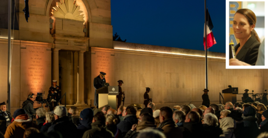ANZAC Dawn Service at the Australian National Memorial in Villers-Bretonneux, France. 