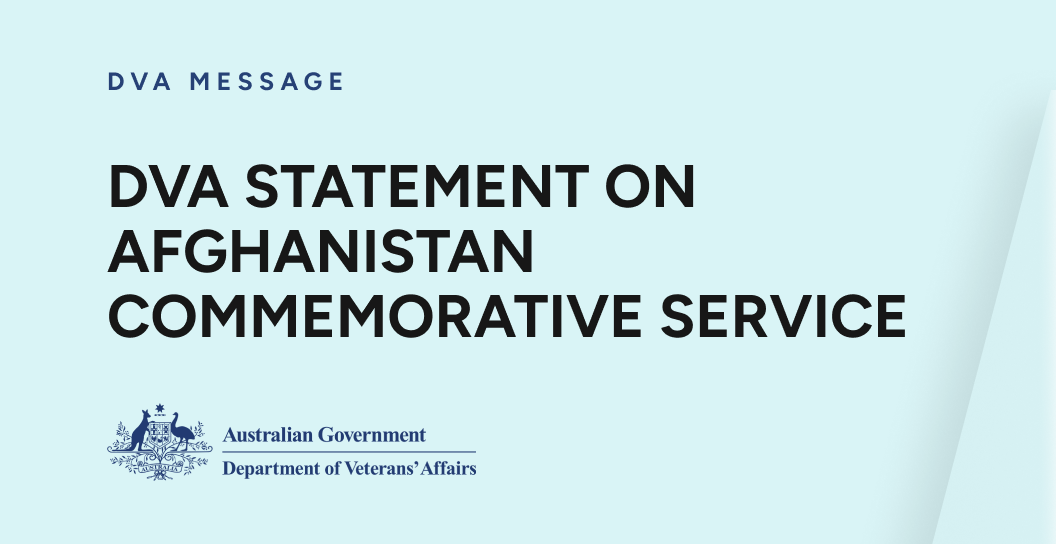 DVA Statement on Afghanistan Commemorative Service banner